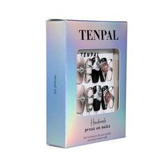 TENPAL hand-painted metallic lines aurora nails for dynamic fashion appeal