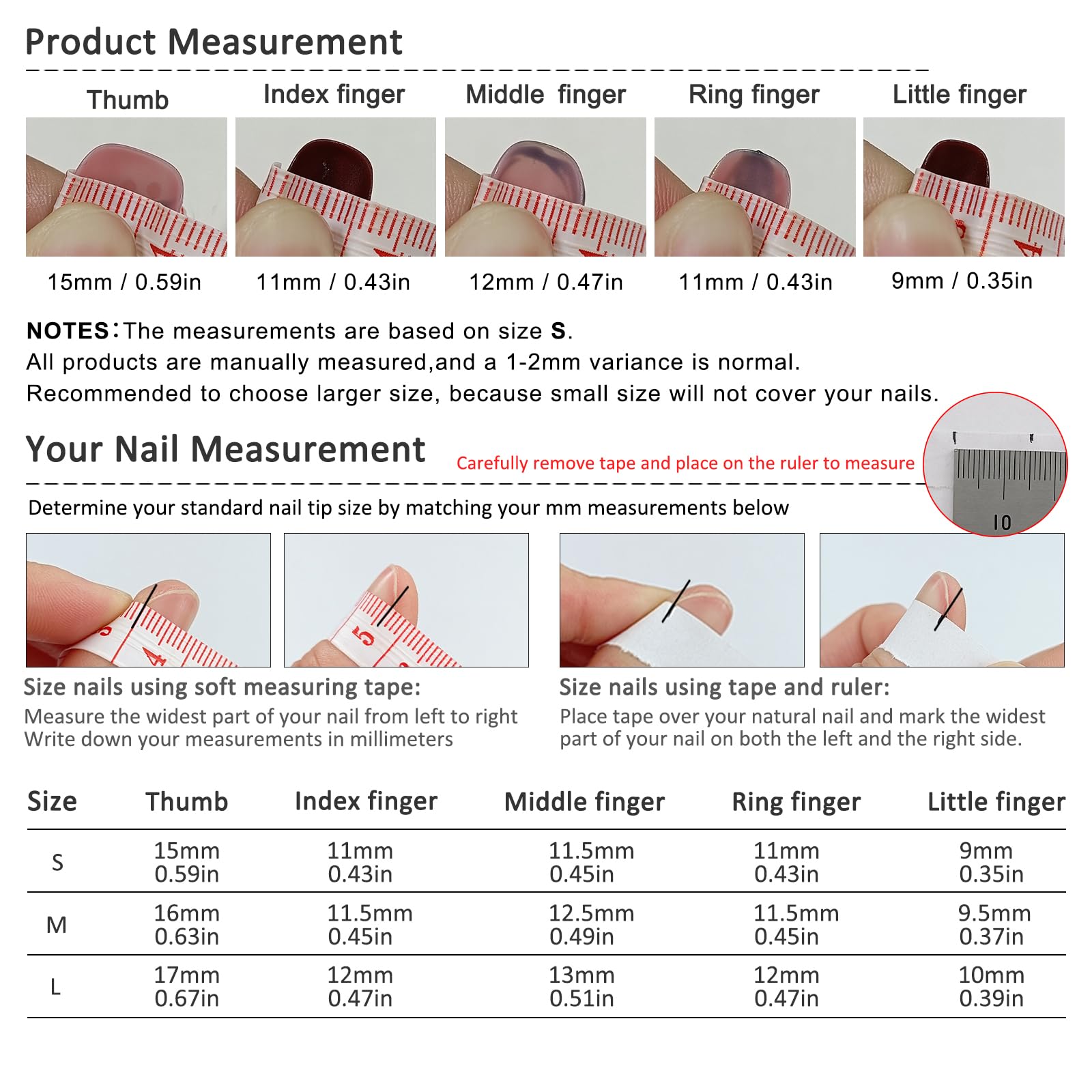 TENPAL included tools set with adhesive, file, and cuticle stick for complete manicure.
