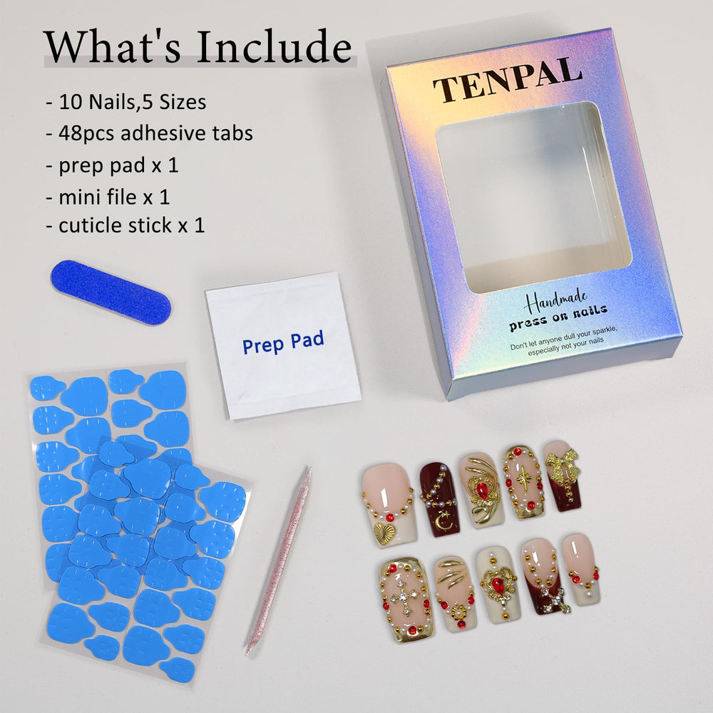 TENPAL Royal Baroque nails suited for weddings or stage performances