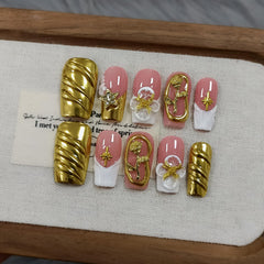 TENPAL sheer French tips with white gold accent, subtle elegance for events