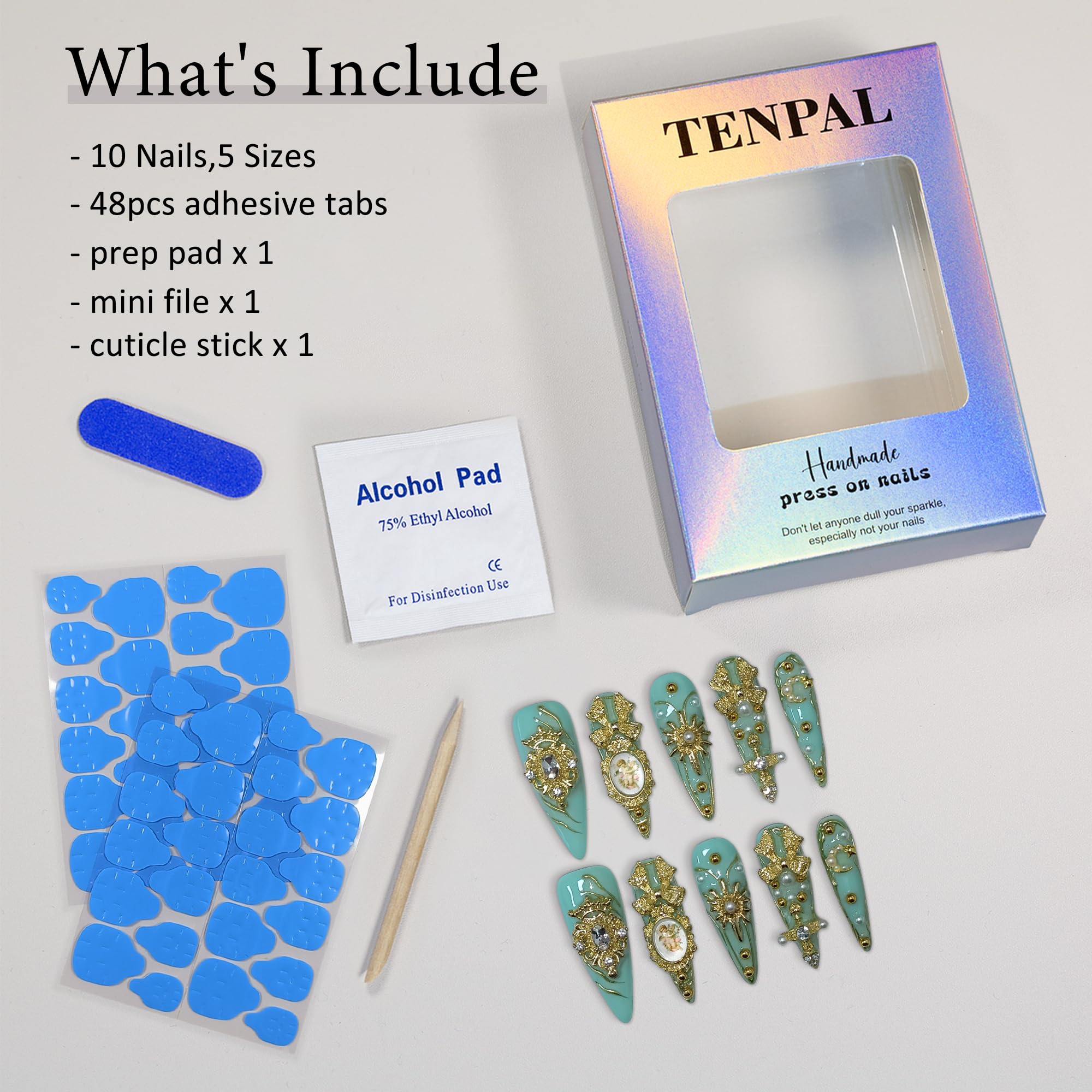 TENPAL glossy mint green nails on model suitable for date nights and photos