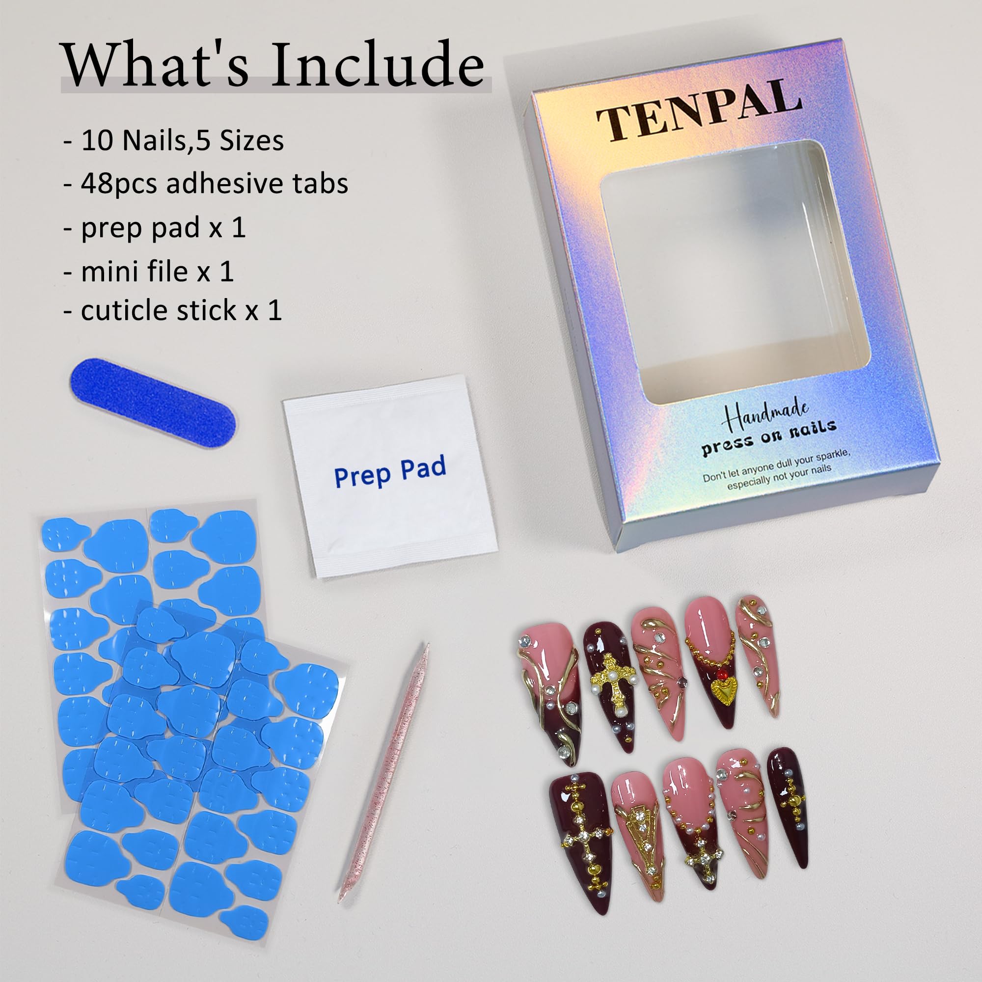 TENPAL nails styled for weddings and parties for a polished look