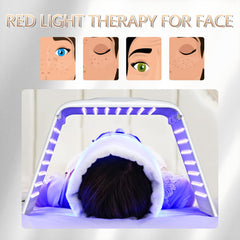 Teojax safe red and blue light options for diverse skin types.