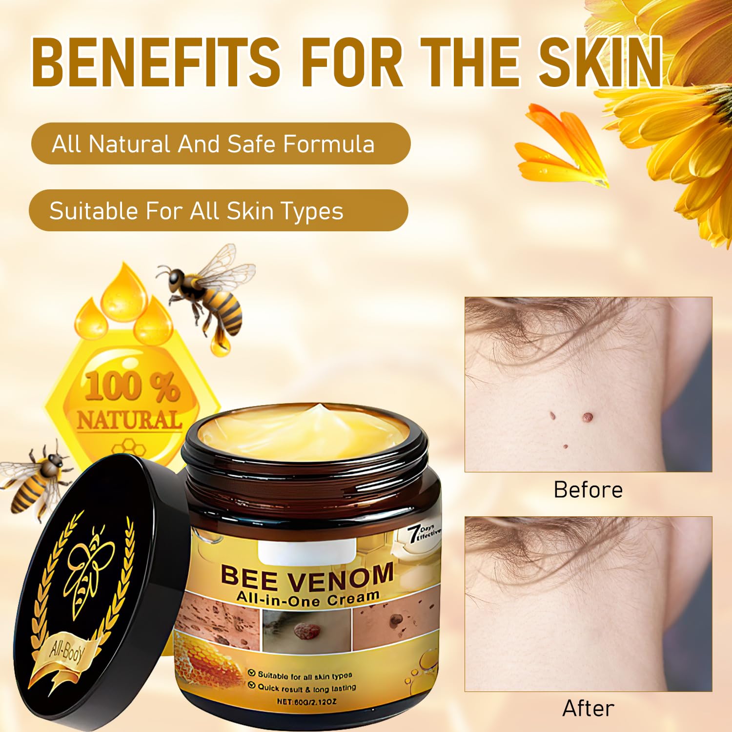 Teqnizo Bee Venom Cream on skin for deep moisturization and plump feel.