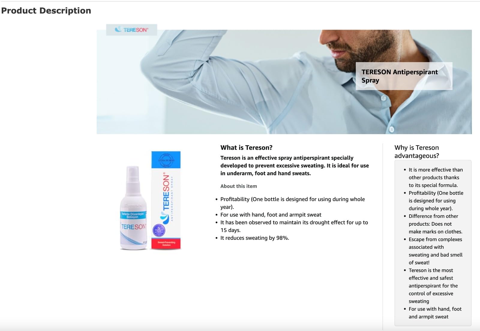Tereson Strength packaging notes skin tolerance and safety.