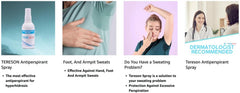 Tereson Strength spray in action demonstrates easy application for sweat reduction.