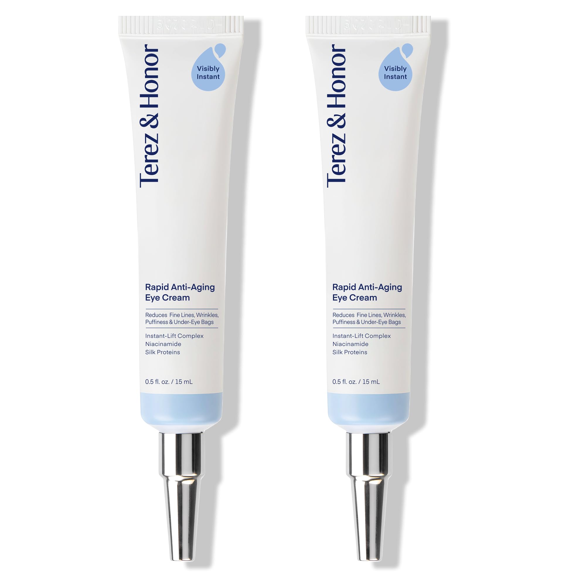 Terez & Honor anti-aging rapid under-eye cream jar close-up for quick refreshed feel.