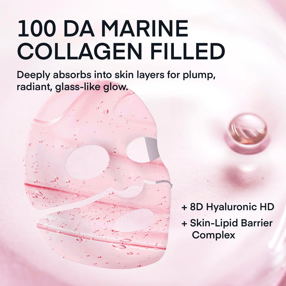 Hydrogel sheet close-up showing flexible, skin-conforming material for even actives delivery.