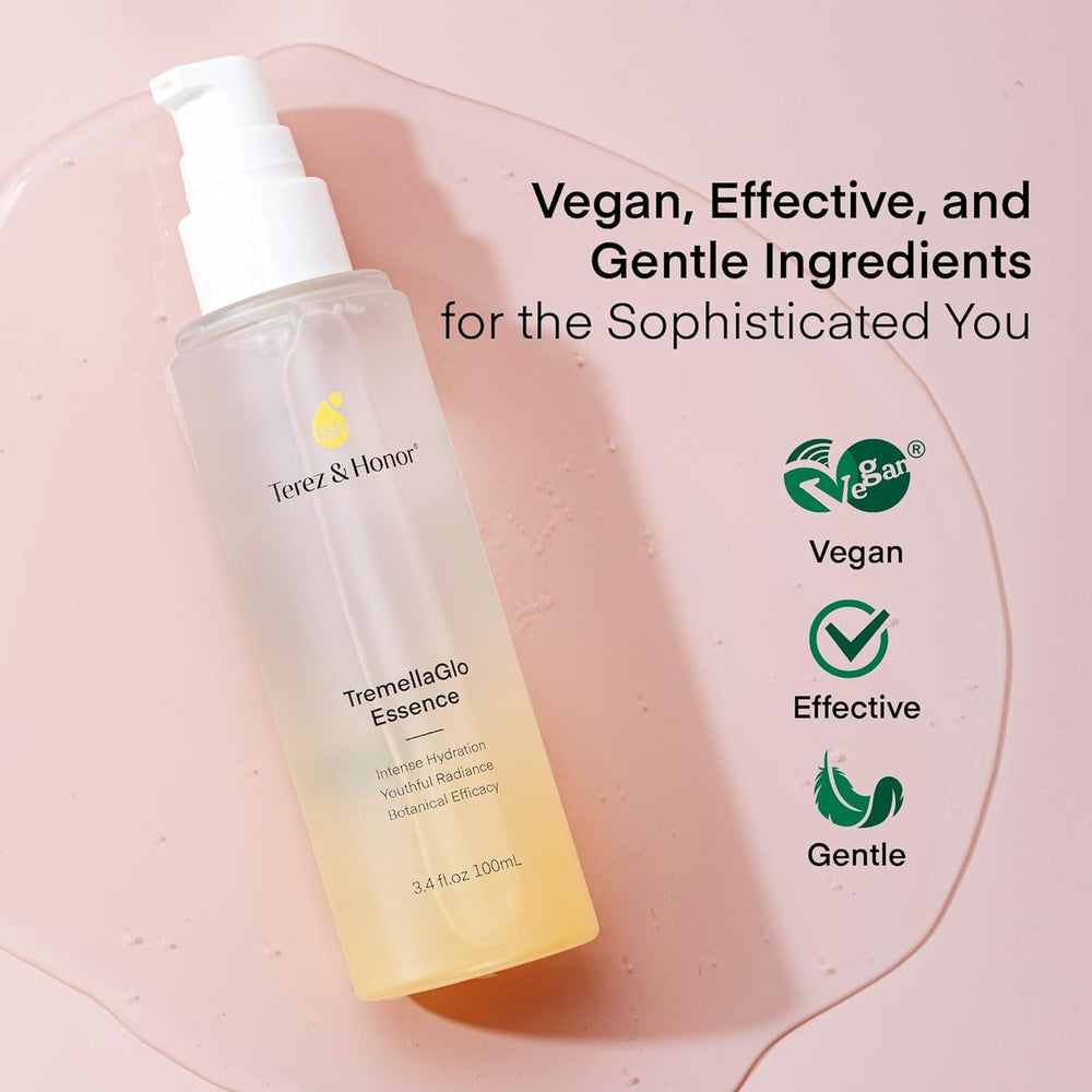 TEREZ & HONOR Glow after use demonstrated on the skin.