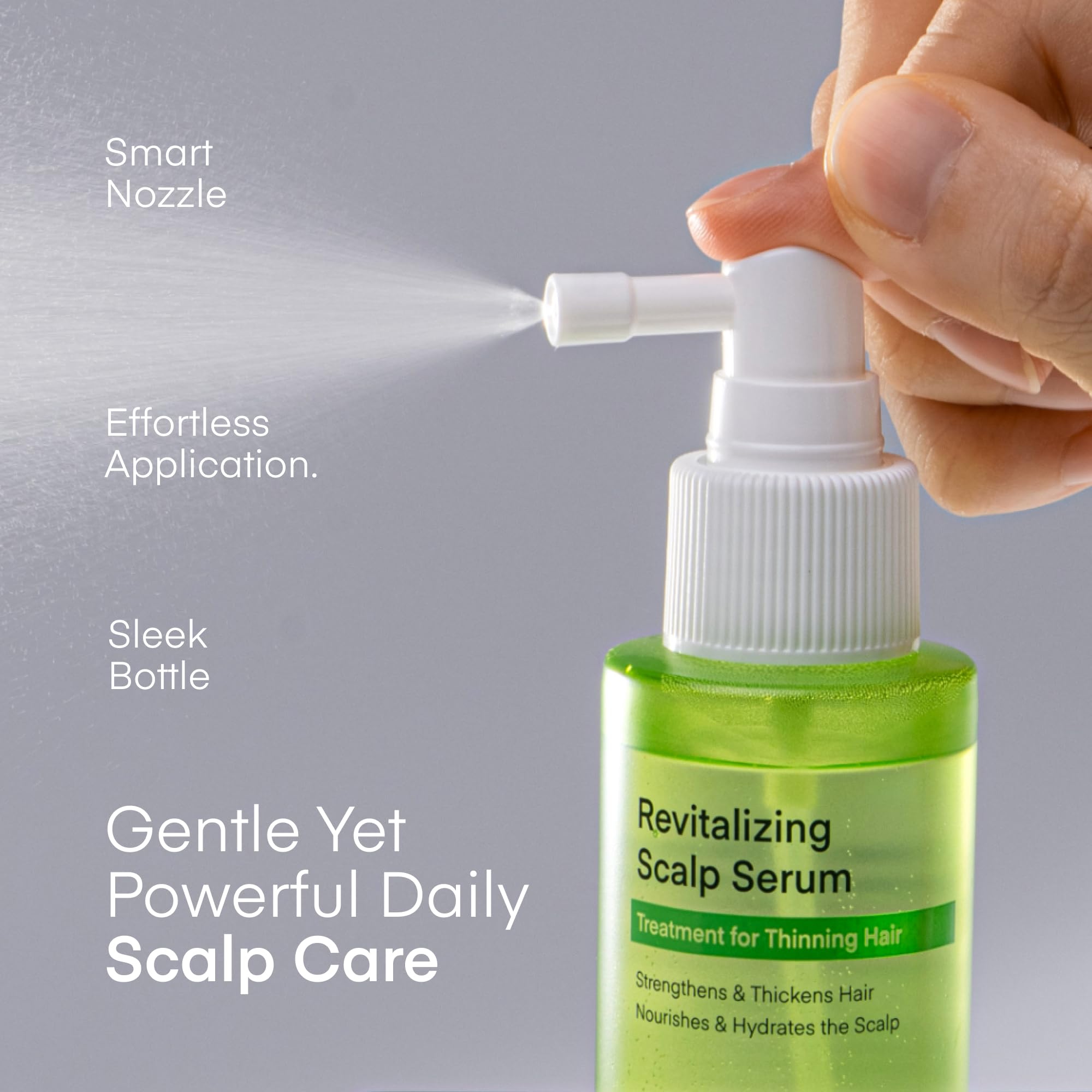 Ingredients view with chlorella and Laminaria seaweed for scalp care.