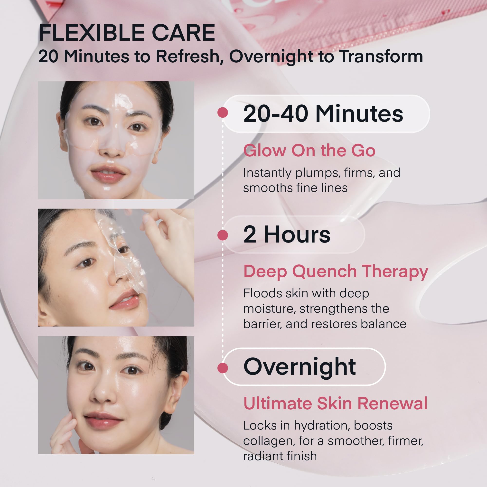 TEREZ & HONOR mask on skin yields glow and glass-skin look with concentrated collagen