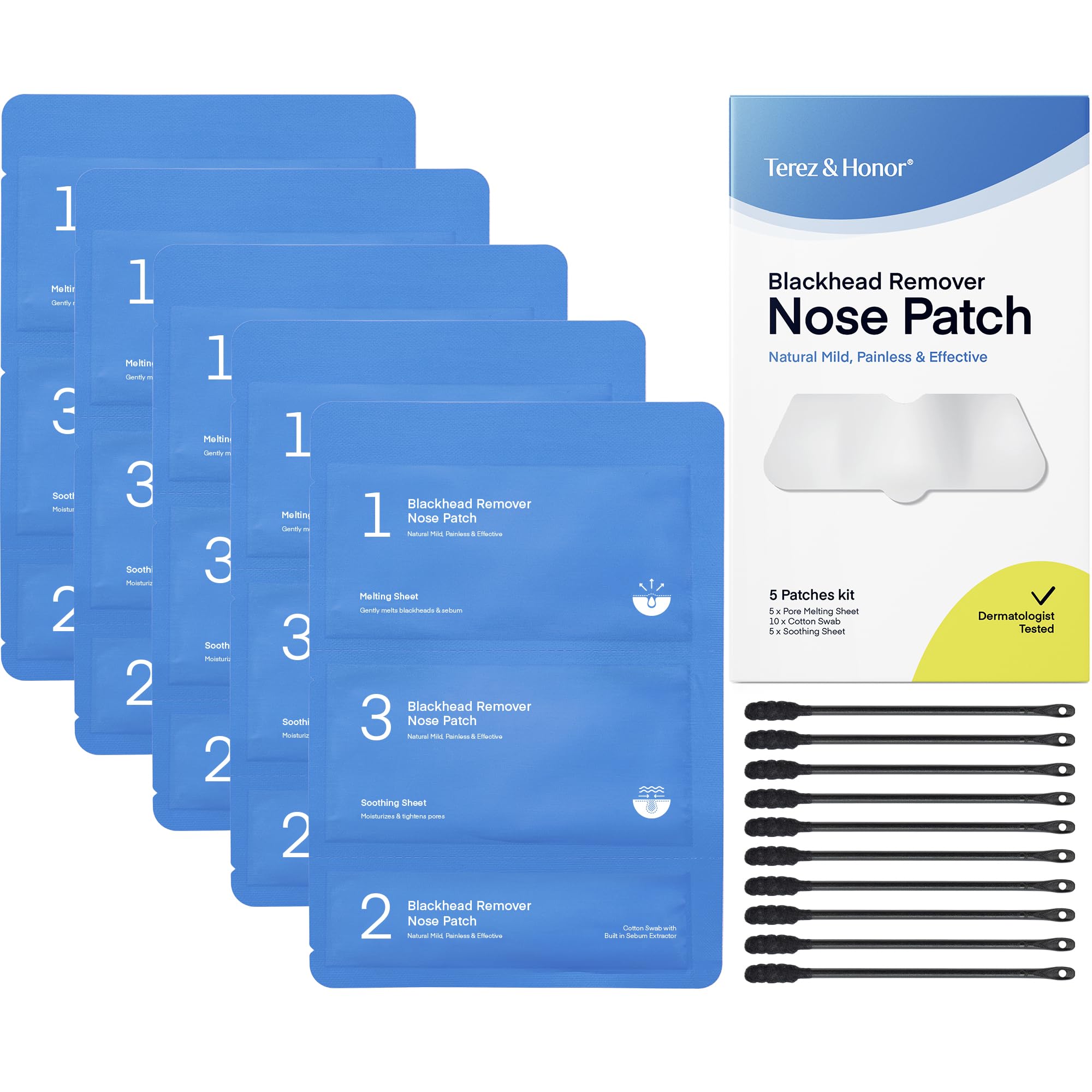 TEREZ AND HONOR mess-free strips close-up emphasize no residue and easy use.
