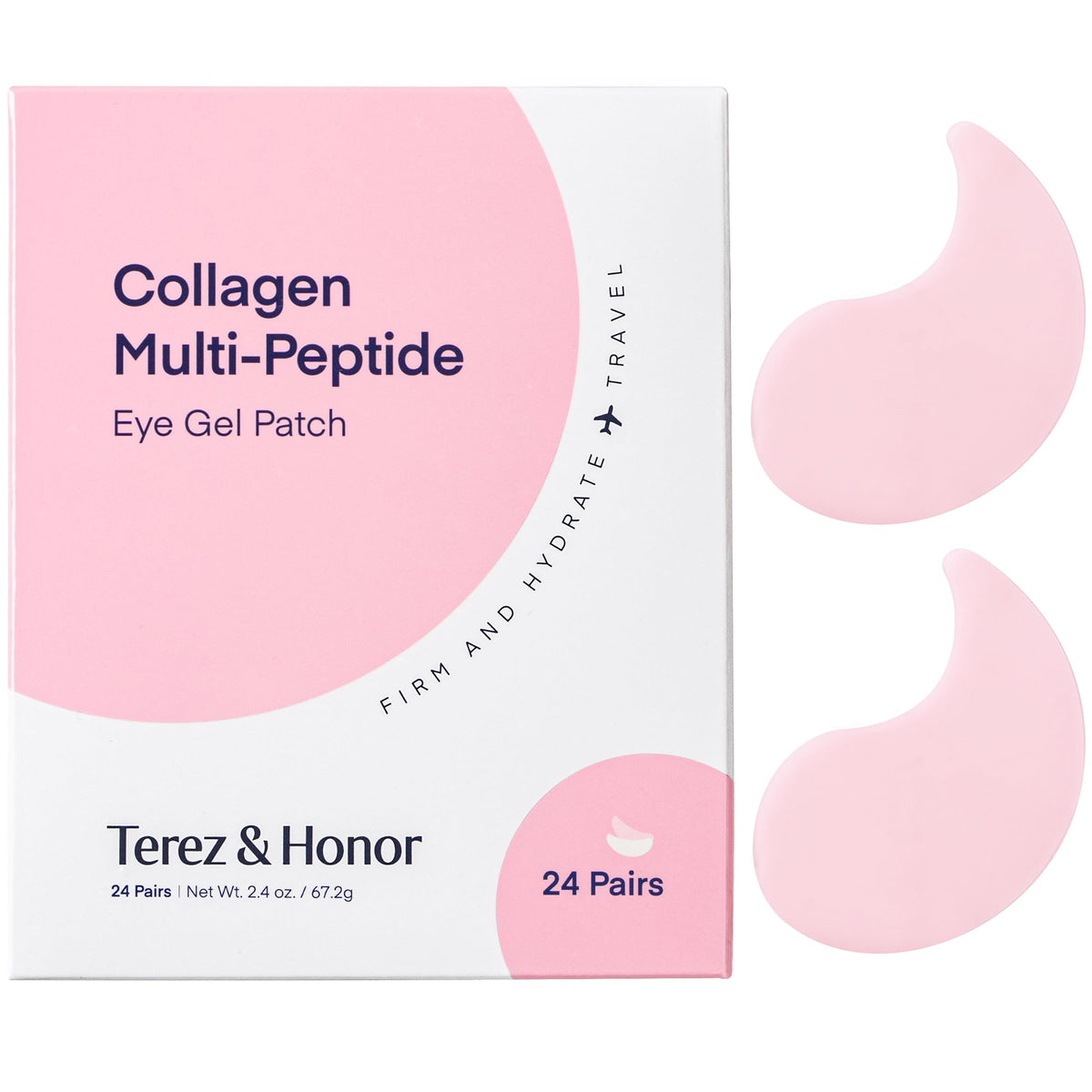 Terez and Honor peptide collagen hydrogel eye patches pack for a refreshing under-eye look.