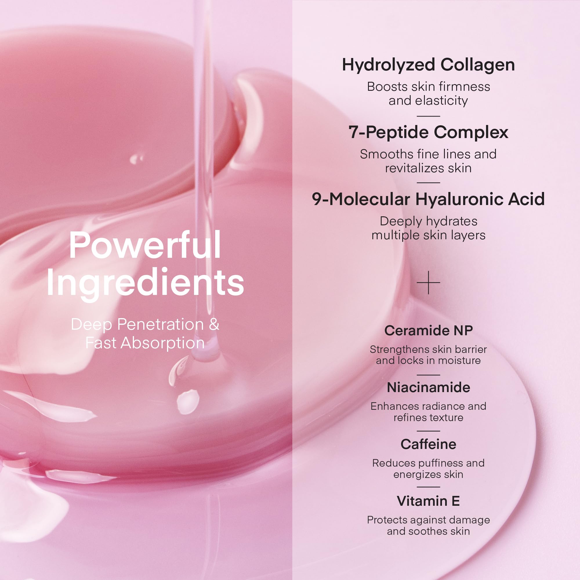TEREZ & HONOR hydrogel eye pads with peptides for bright, awake look.