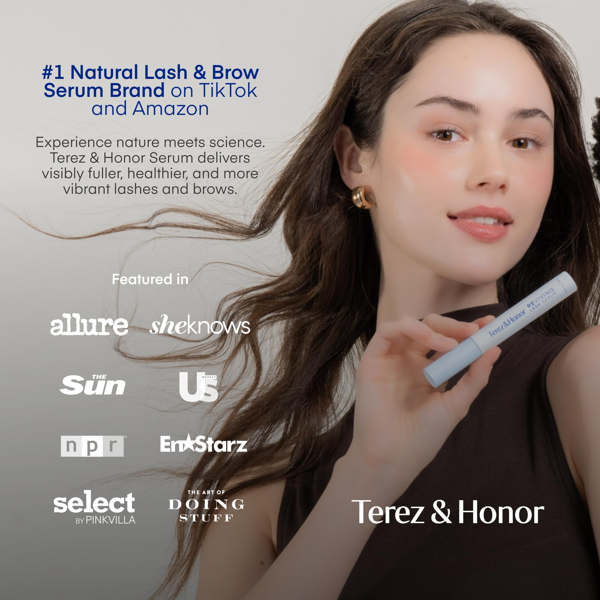TEREZ & HONOR Reviving Lash Serum night routine setup for seamless care