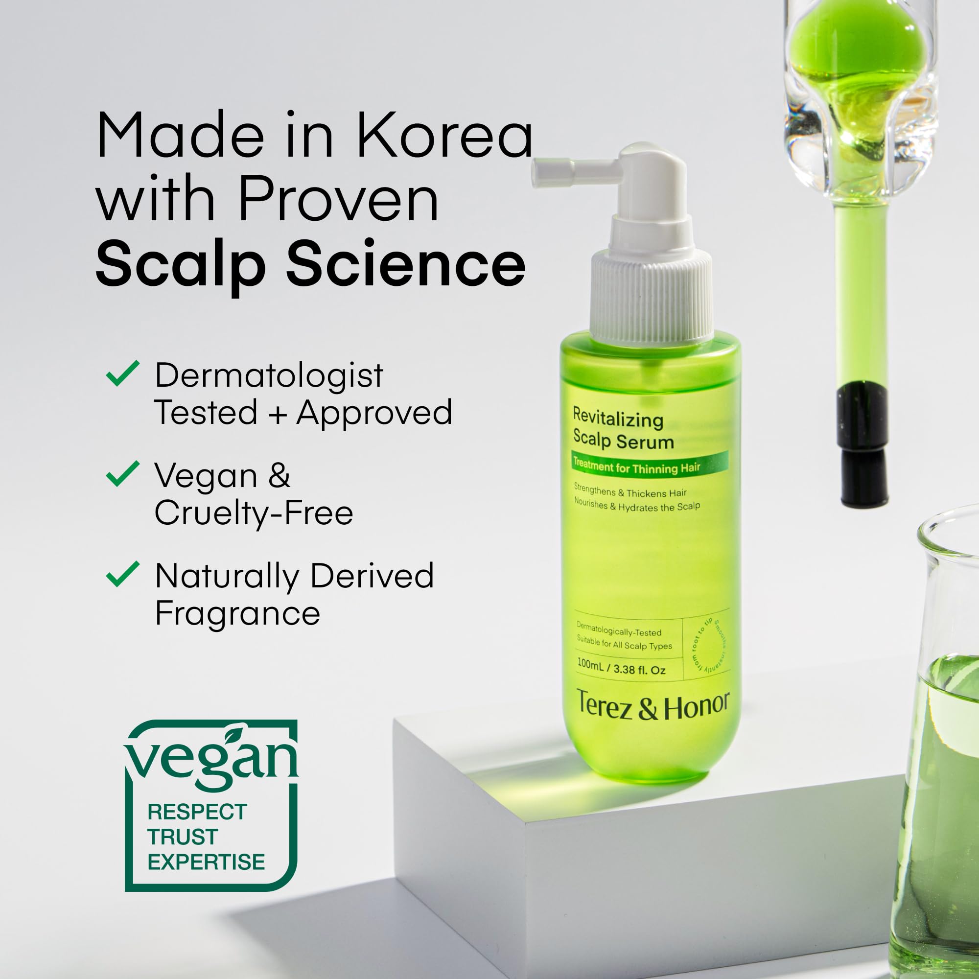 Close-up of serum texture showing non-greasy, fast-absorbing finish.