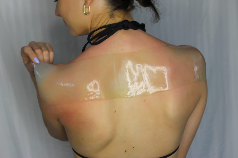 TermaBurn Aloe Wrap ingredients banner highlights aloe vera, green tea, and vitamin E benefits.