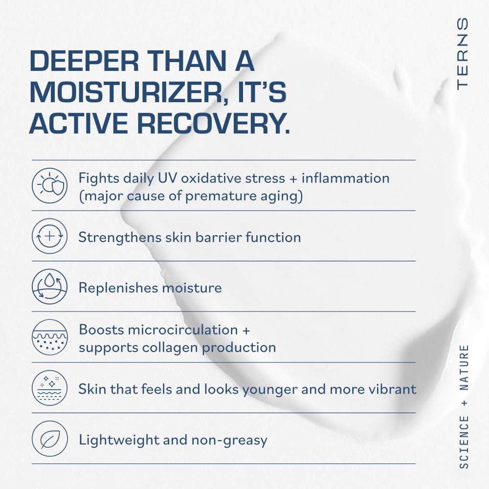 TERNS Dermatologist-approved label indicates gentle, effective formula for sensitive skin.