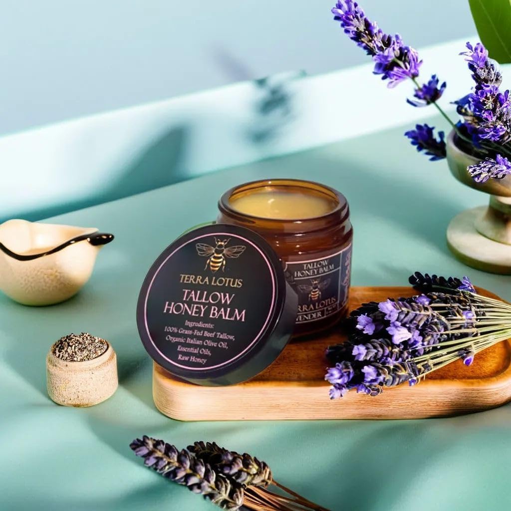 Terra Lotus balm massaged into hands for soft skin.