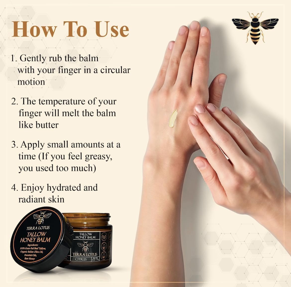 Terra Lotus balm packaging shot with eco-friendly design.