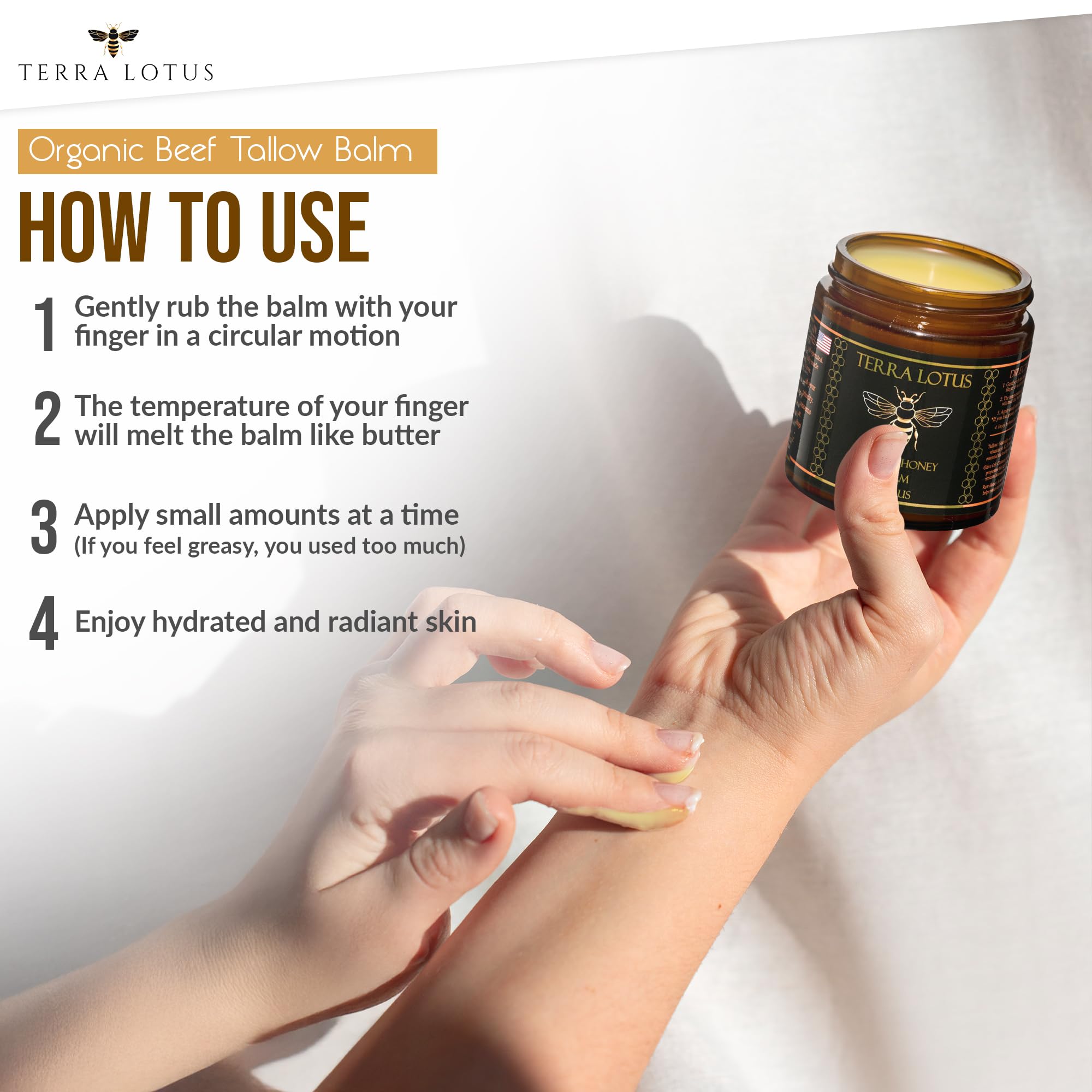 Small-batch production label for Terra Lotus balm