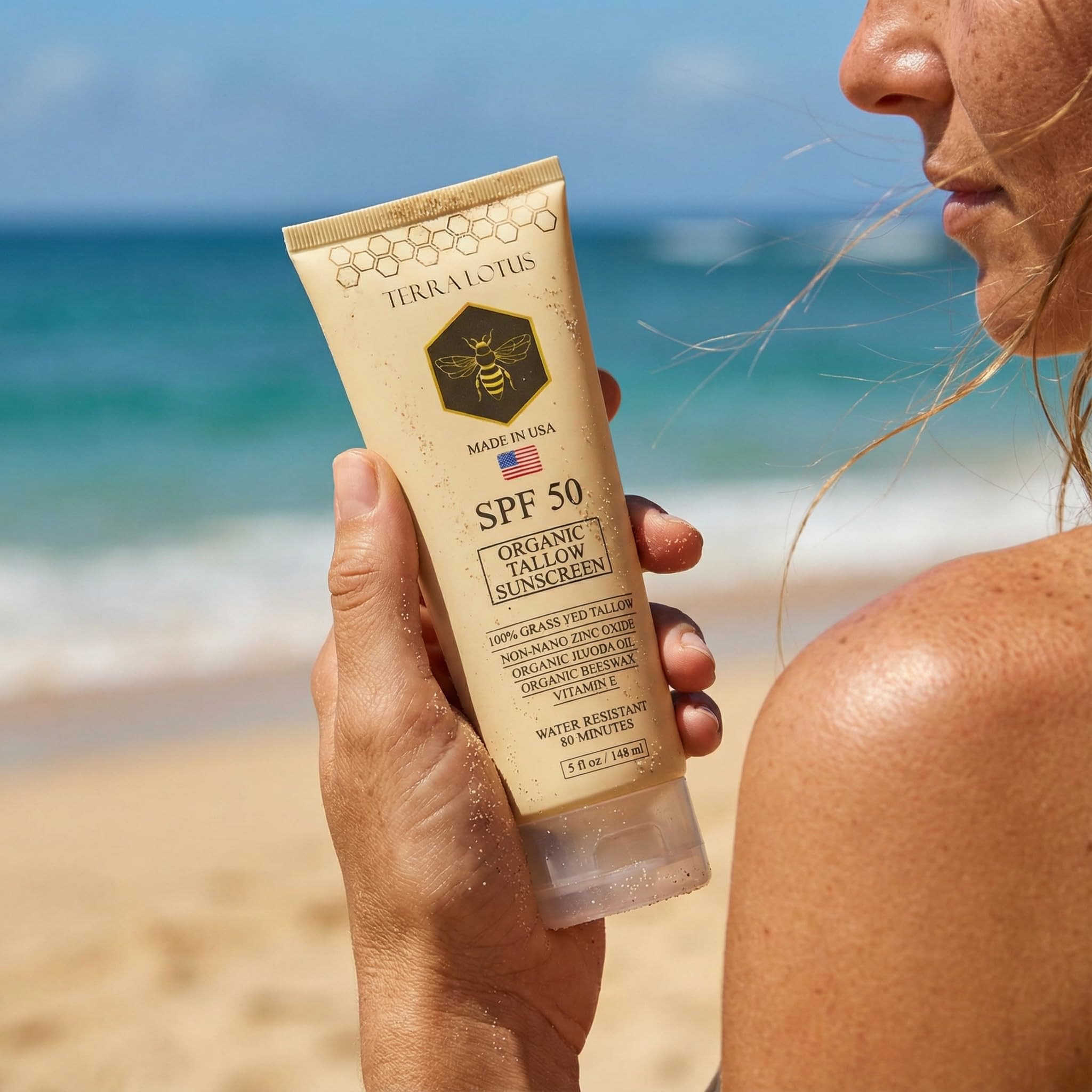 Terra Lotus packaging highlights a 5 oz bottle and clean ingredients.
