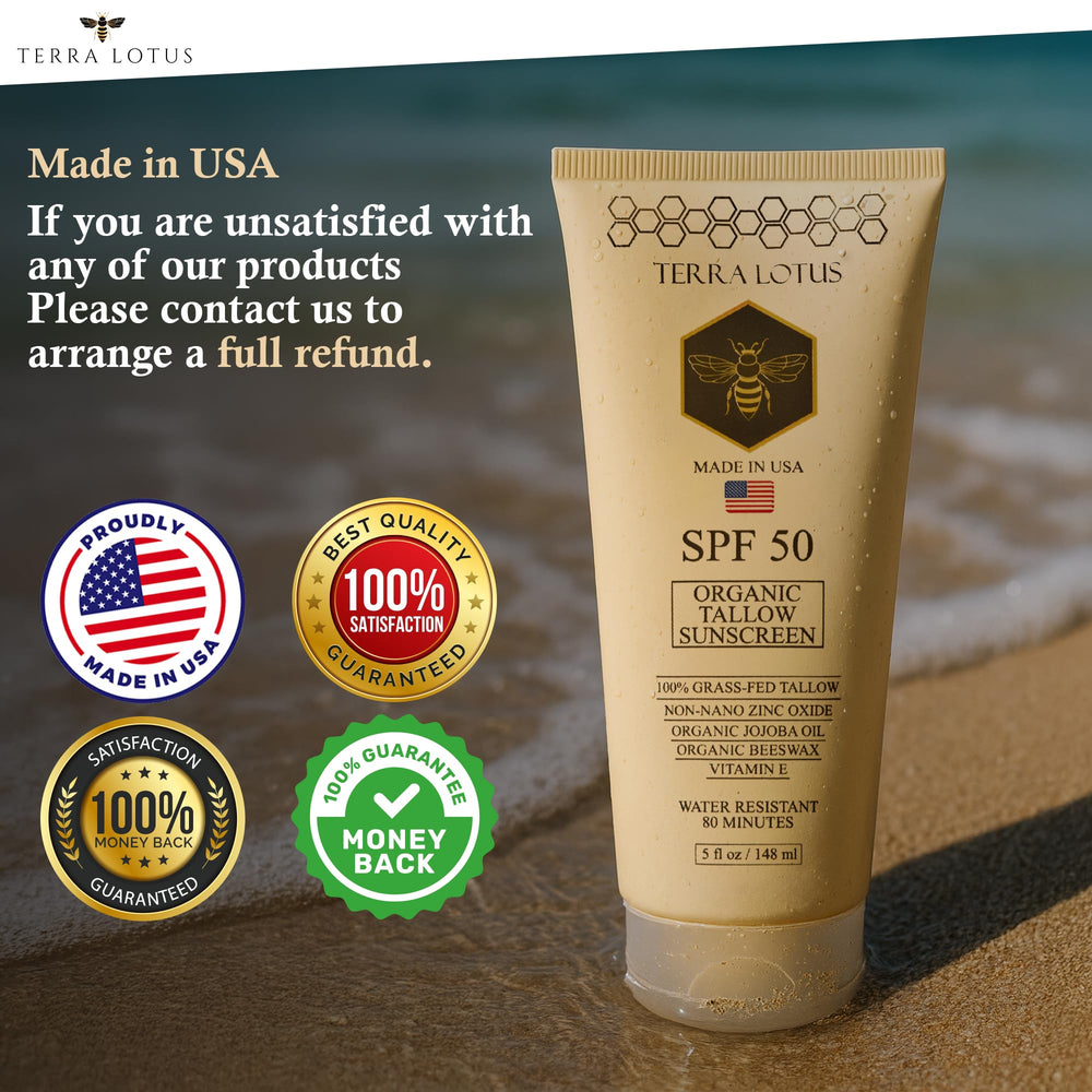 Terra Lotus reef-safe label signals eco-conscious mineral protection.