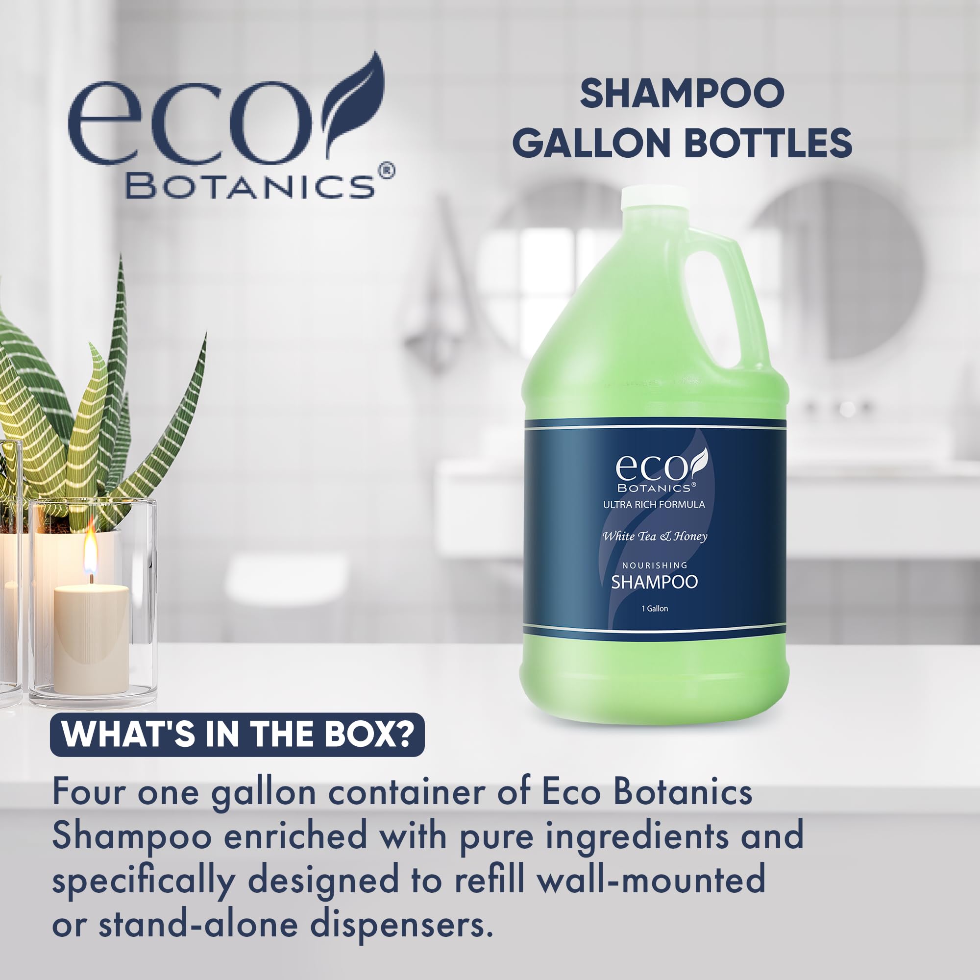 Terra Pure Eco Botanics dispensing bottle ready for refill stations in guest bathrooms