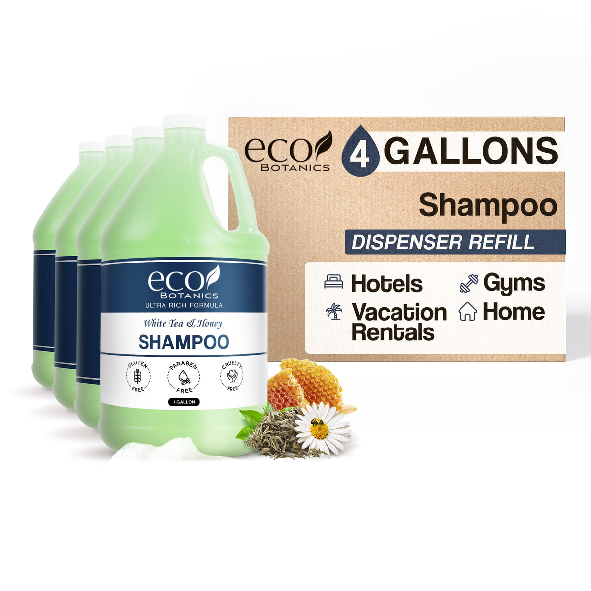 Terra Pure Eco Botanics hotel shampoo bottle displayed for guest rooms with premium feel