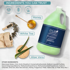 Terra Pure Eco Botanics ingredients aloe honey olive oil highlighted on packaging