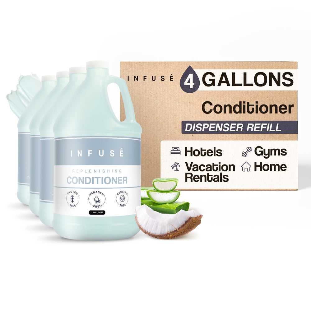 Terra Pure Infuse Hotel Conditioner bottle front view for premium guest-room packaging