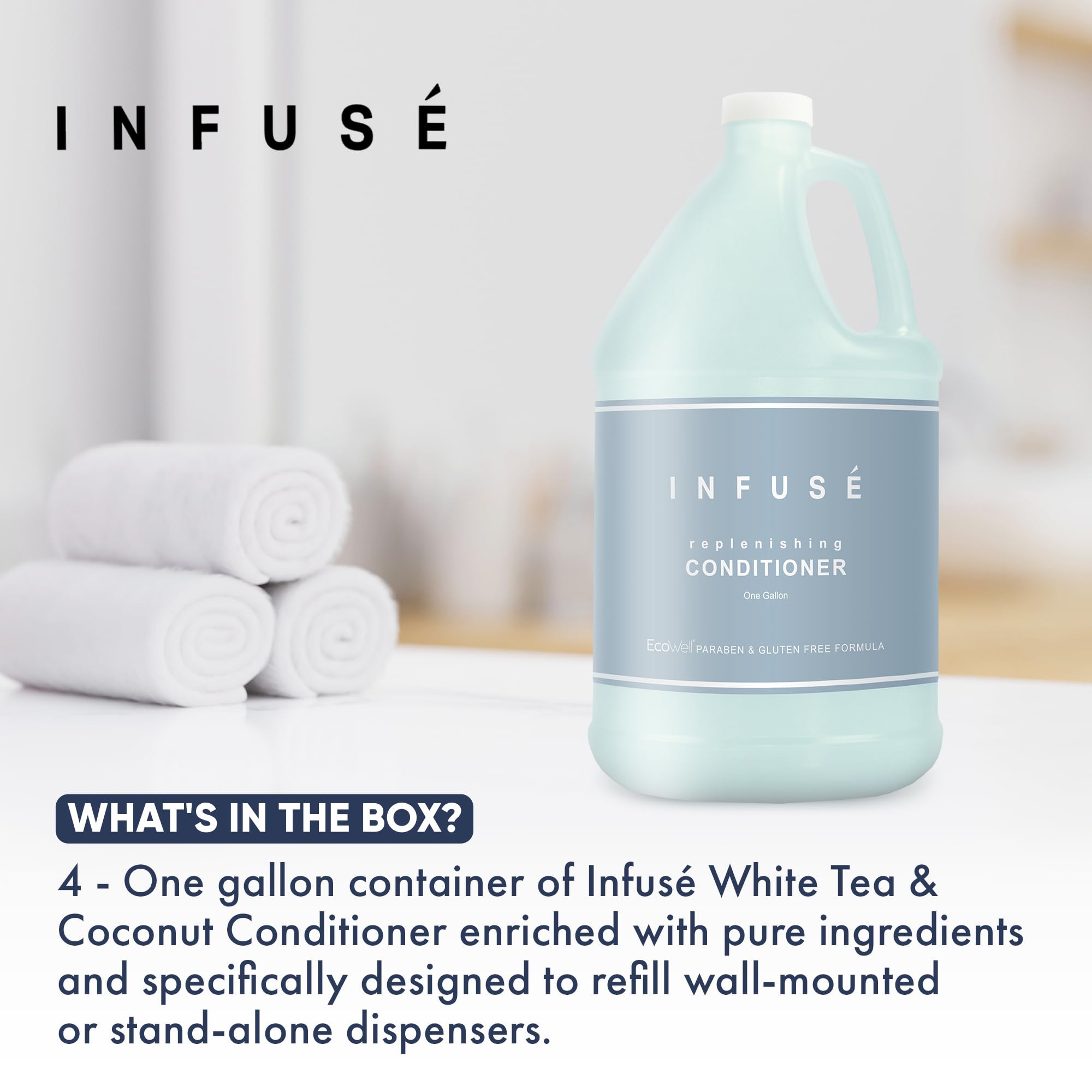 Terra Pure Infuse Hotel Conditioner dispenser system, seamless compatibility for hotels