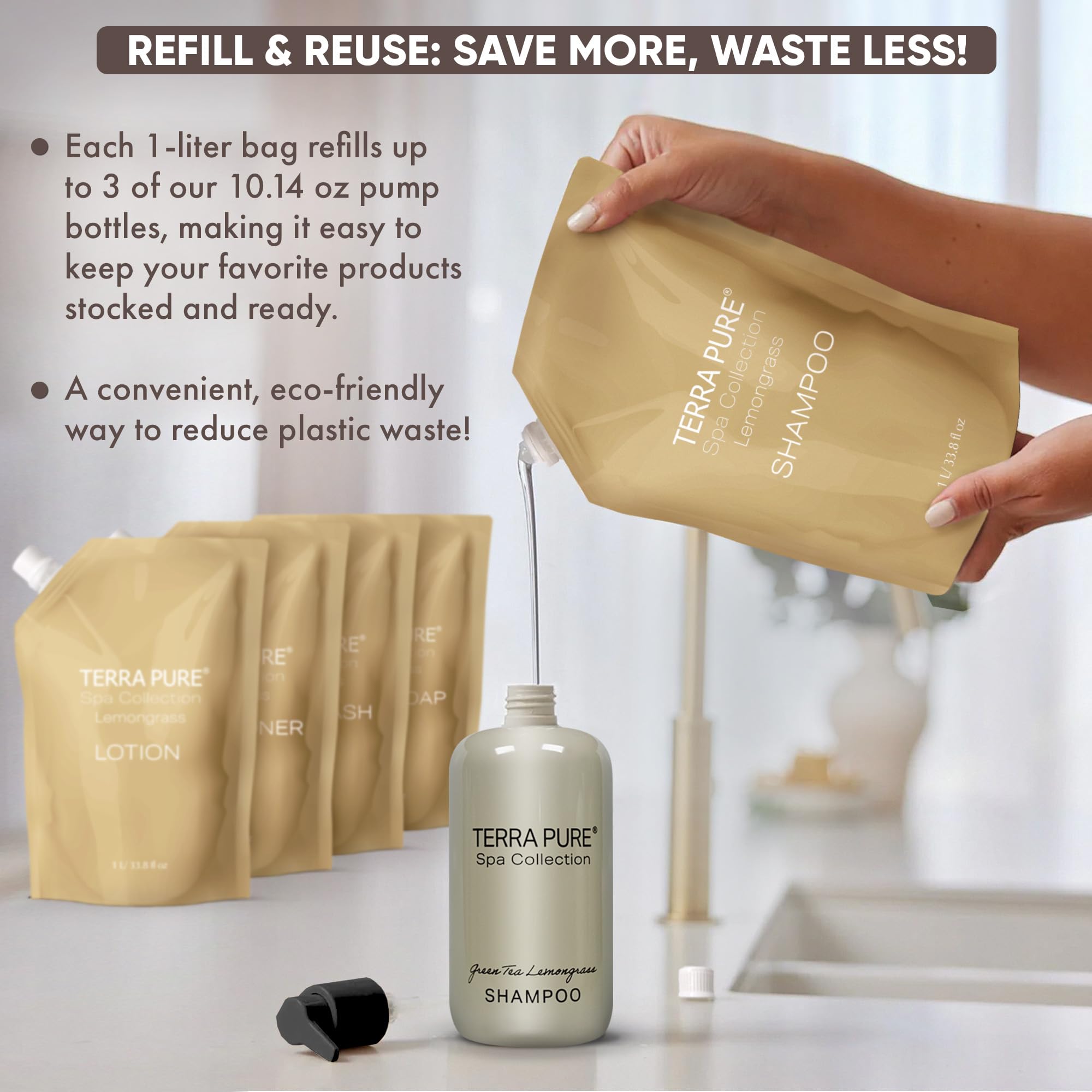Terra Pure Organic Aloe Olive Oil blend nourishes daily hair care.