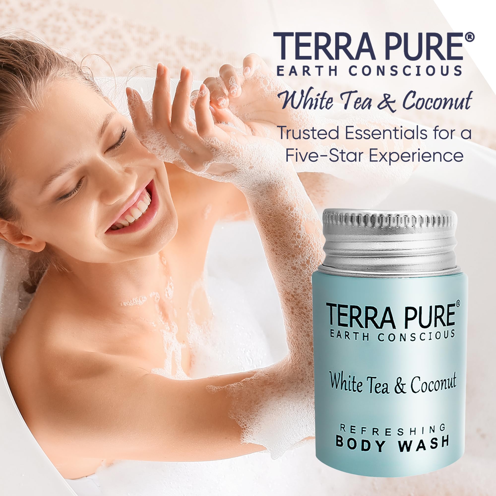 Terra Pure paraben-free, vegetable-based formula for gentle cleansing.