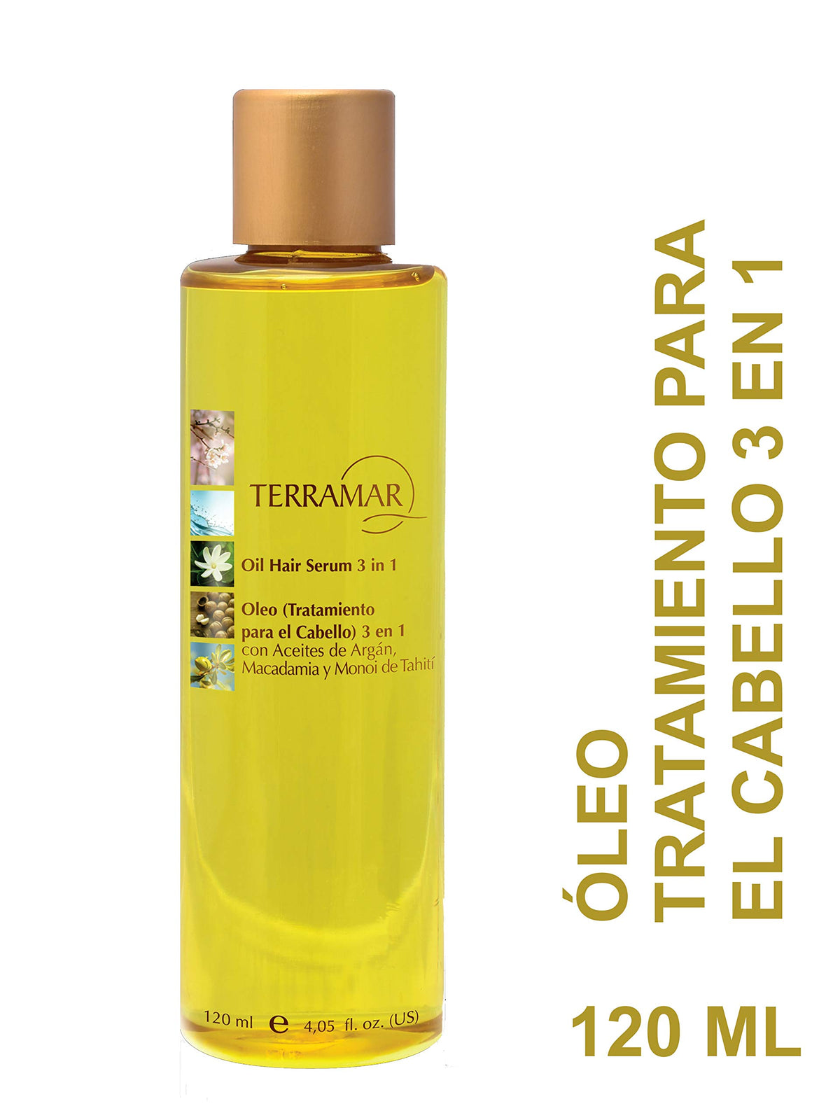 Terramar argan oil bottle delivers nourishing shine for hair.