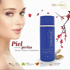 Terramar Micro-Exfoliating Powder on face demonstrates prep for serums.