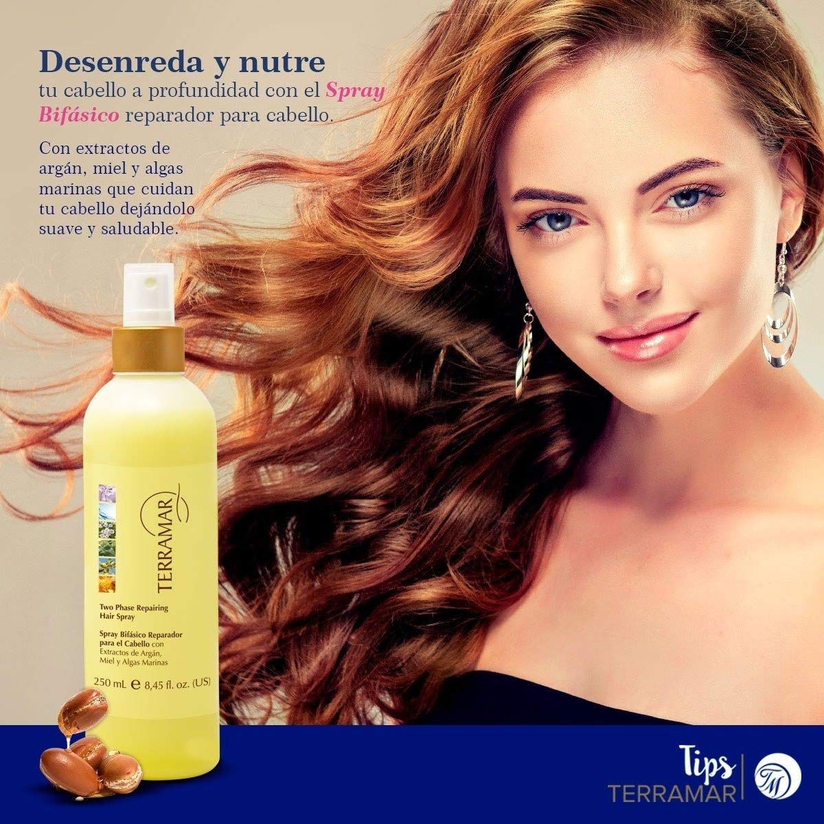 Terramar two-phase spray application shot highlighting easy dispersion during styling