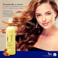 Terramar two-phase spray application shot highlighting easy dispersion during styling