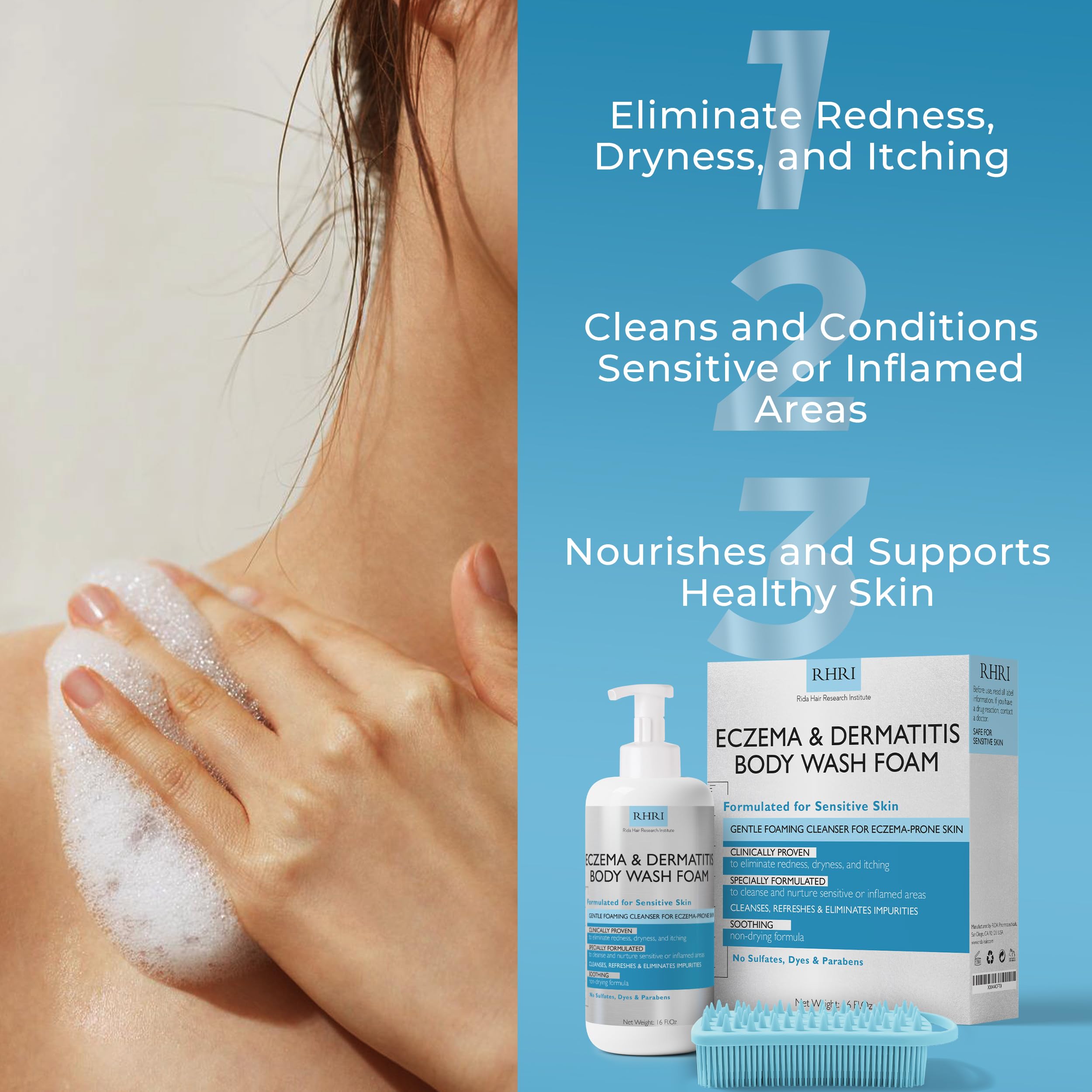 Terramed Eczema Body Wash suitable for adults and kids for daily use.