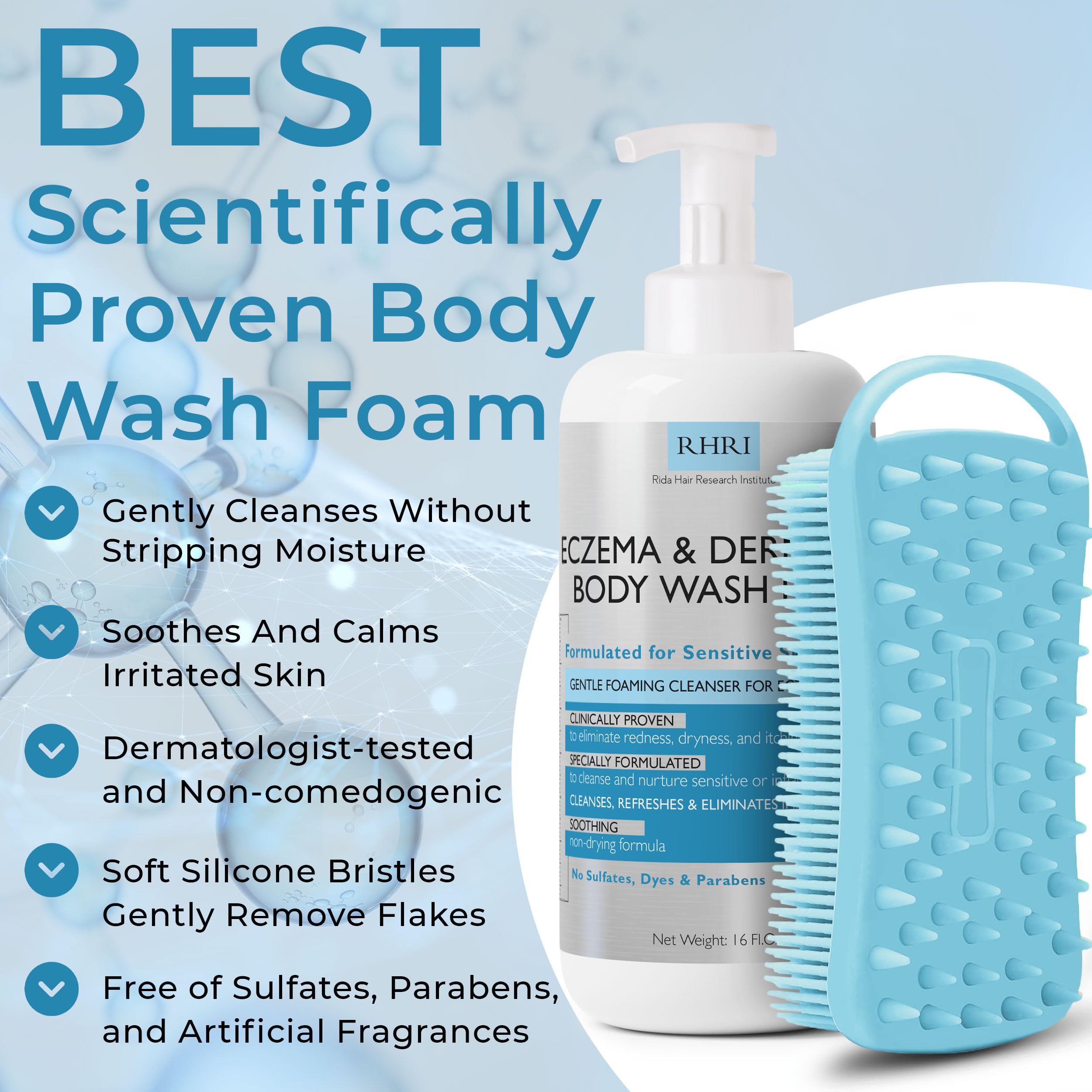 Terramed Eczema Body Wash sulfate-free formula preserves moisture and reduces dryness.