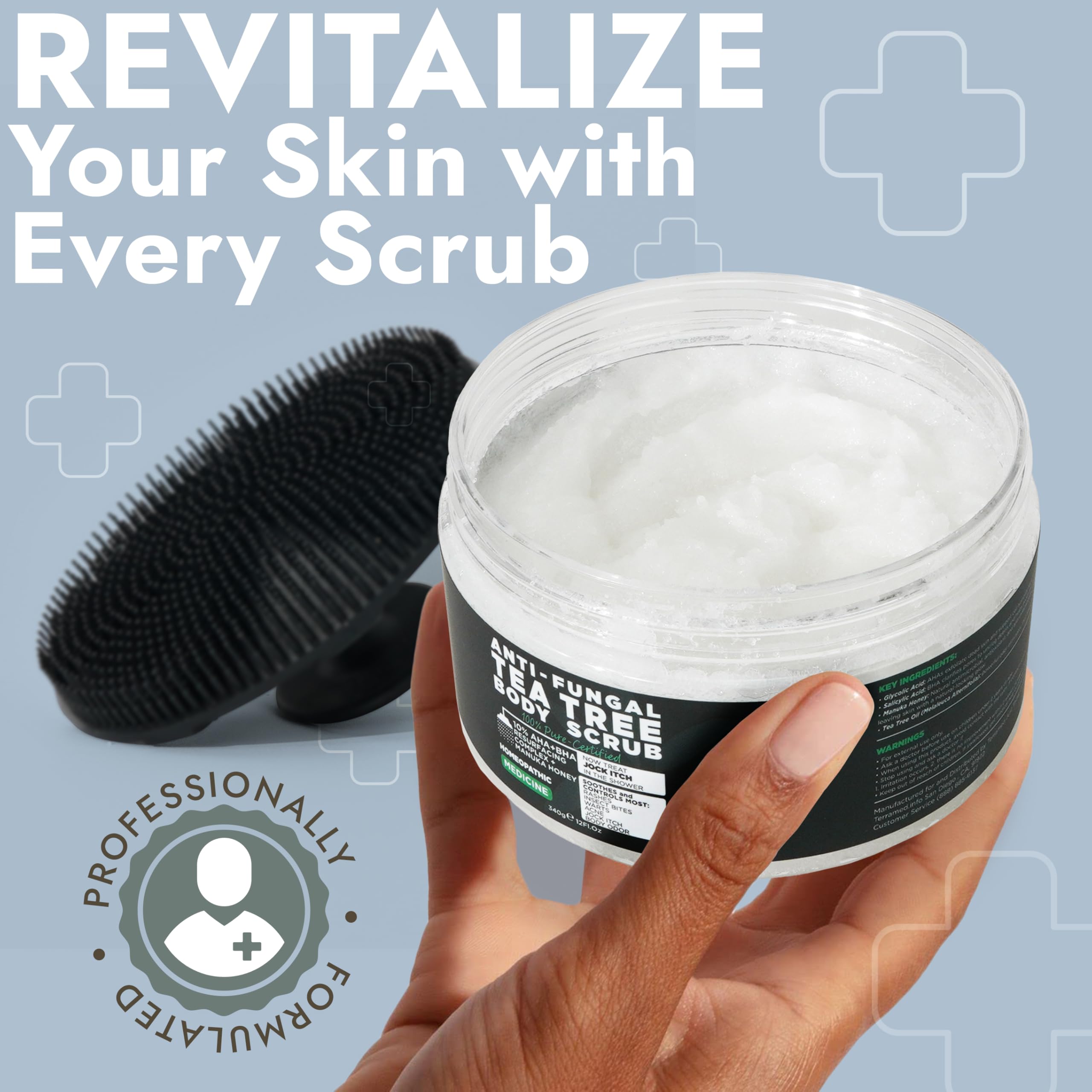 Rich foam and exfoliation reveal smoother, cleaner skin with Terramed scrub.