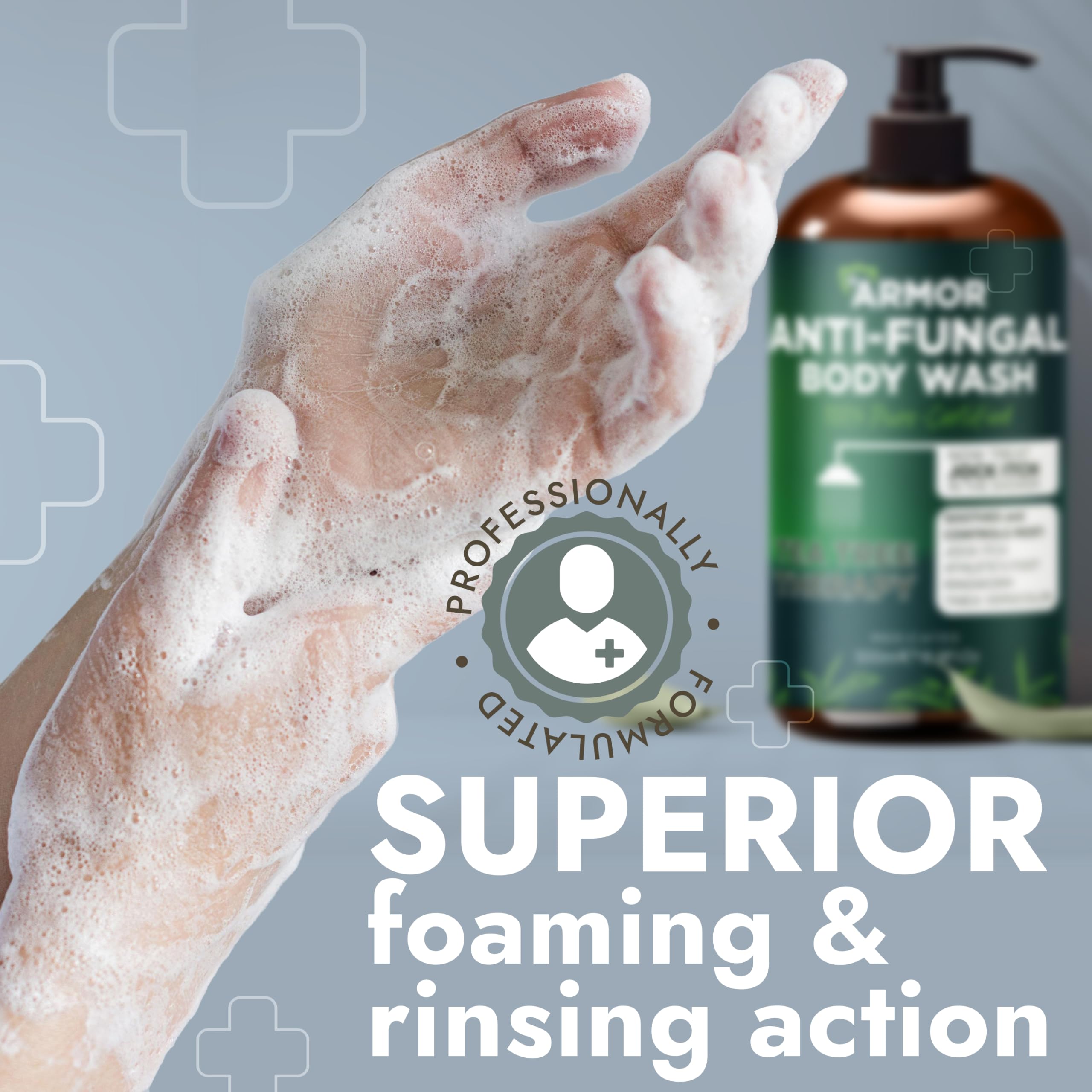 Terramed Just Think Comfort athlete-friendly wash cleans dirt and sweat while refreshing skin.