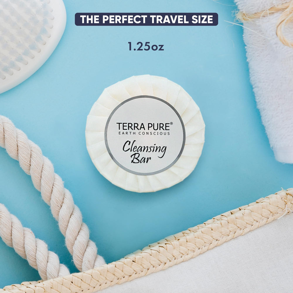 Terra Pure aloe and olive oil soap provides a rich lather in guest bathrooms.