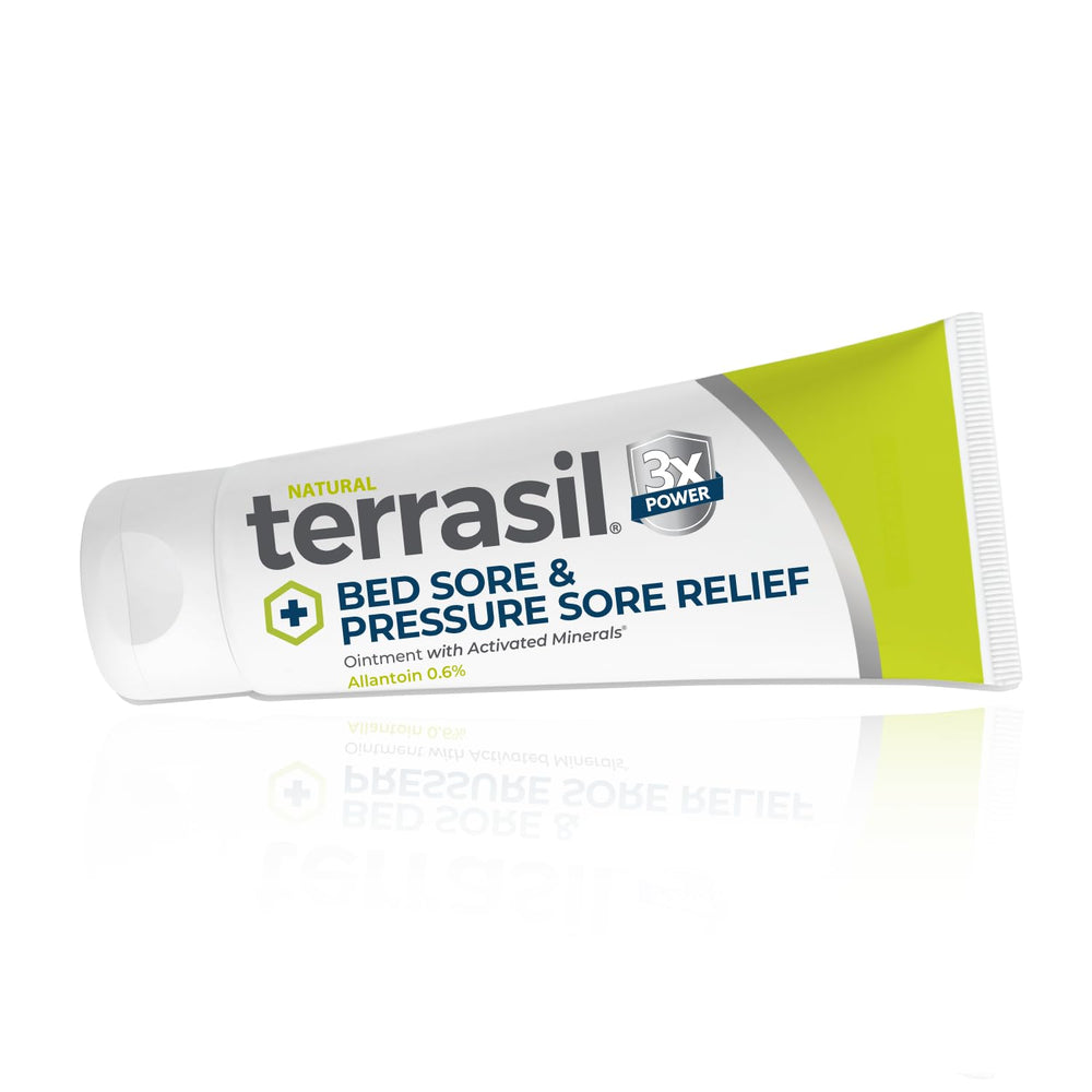 Terrasil Bed Sore Cream jar closeup for soothing barrier on skin.