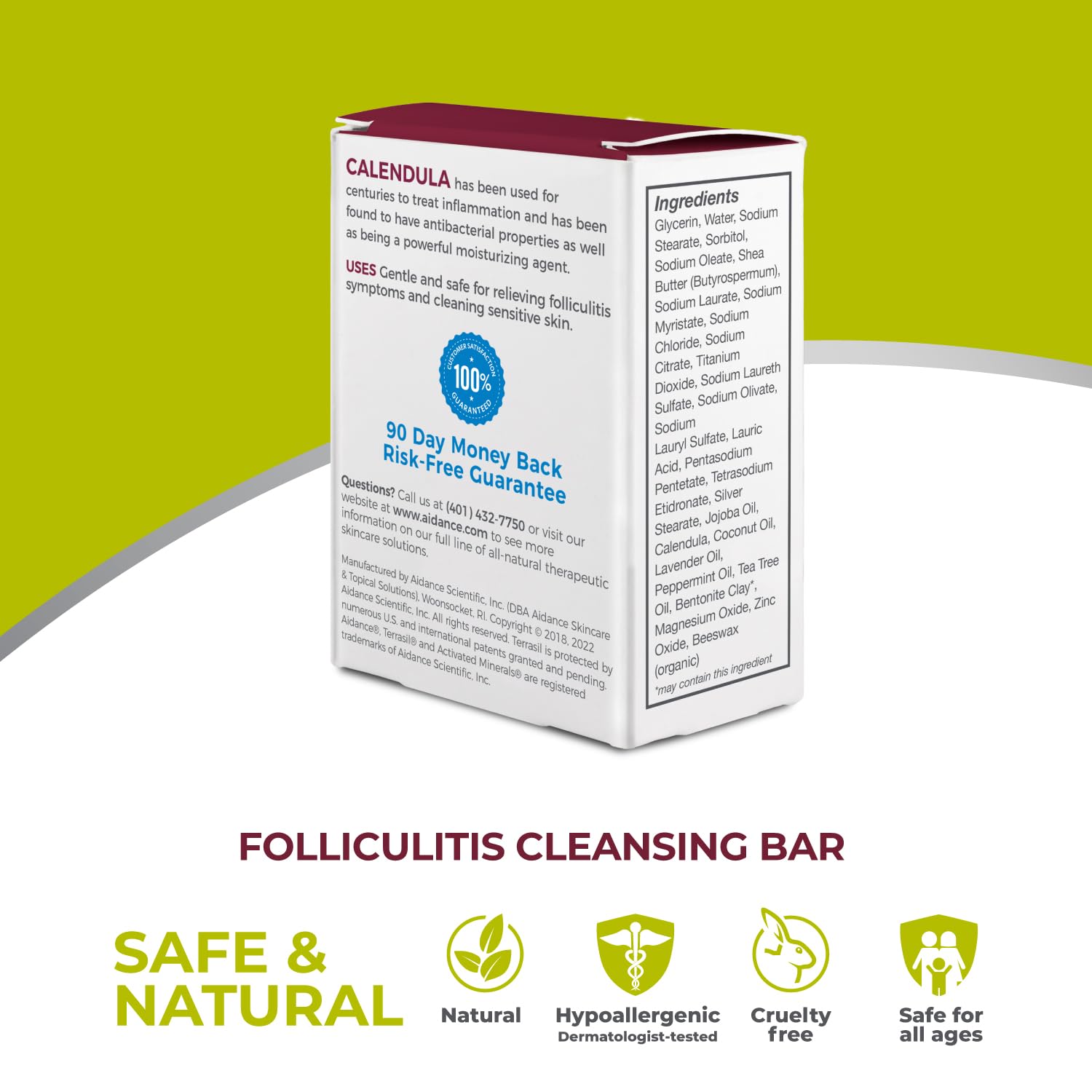 Terrasil Folliculitis Soap dermatologist tested and hypoallergenic seal for sensitive skin