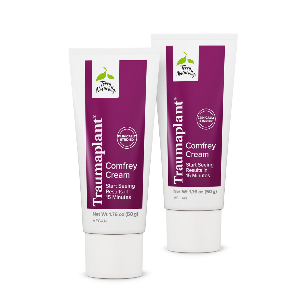 Terry Naturally Traumaplant comfrey cream tube for daily external skin care.