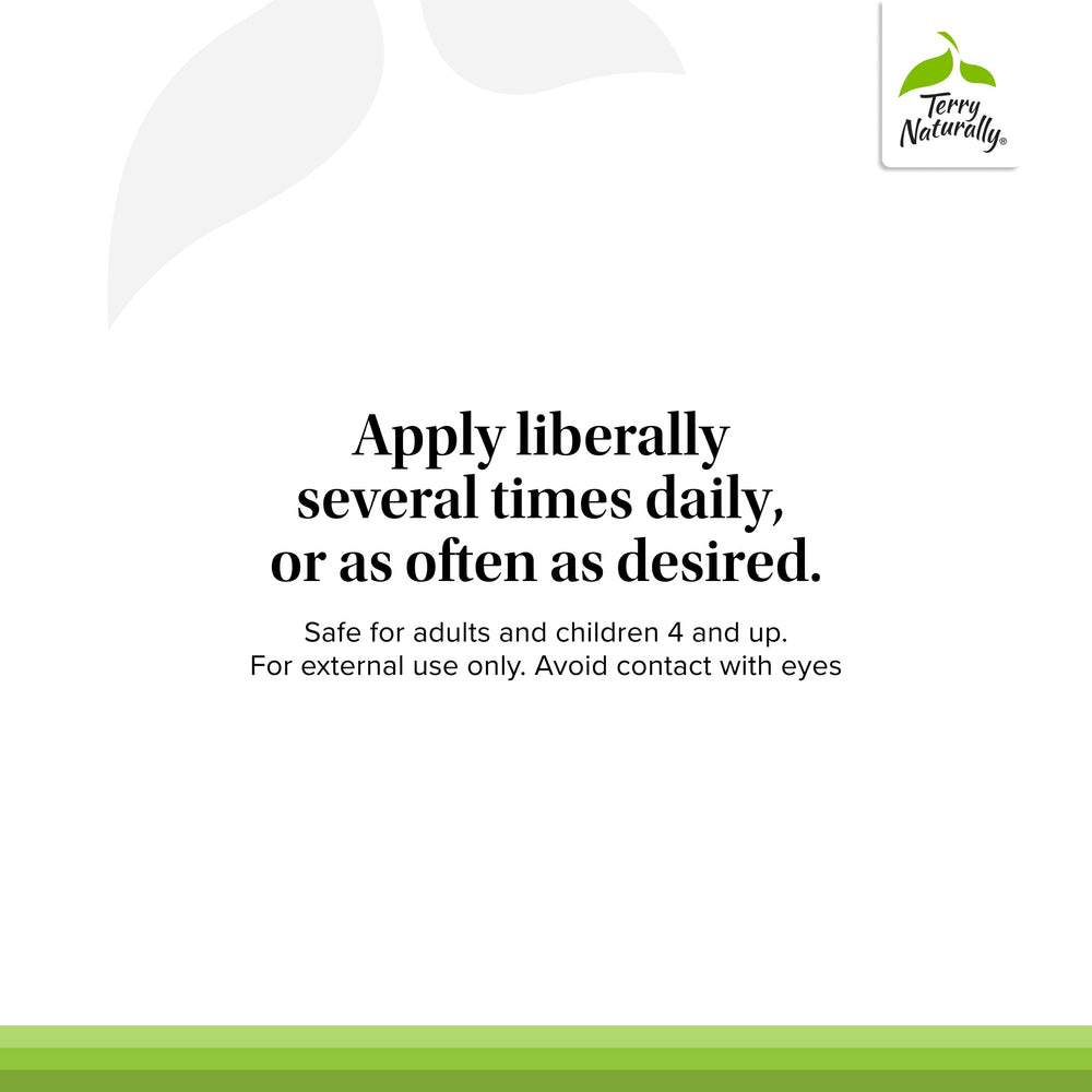 Terry Naturally Traumaplant comfrey cream on forearm demonstrates easy application.