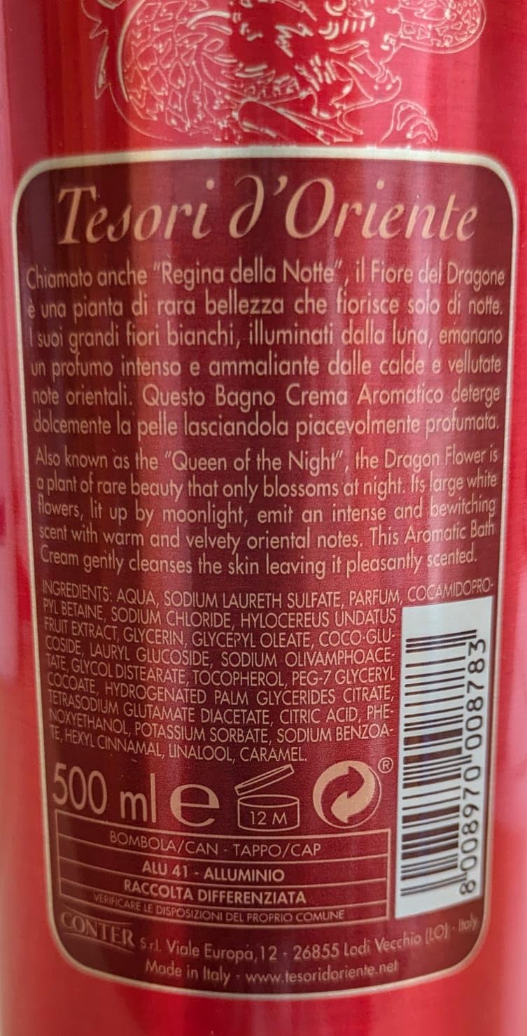 Tesori d'Oriente Dragon Flower Cream Bath application shows easy lather and aroma