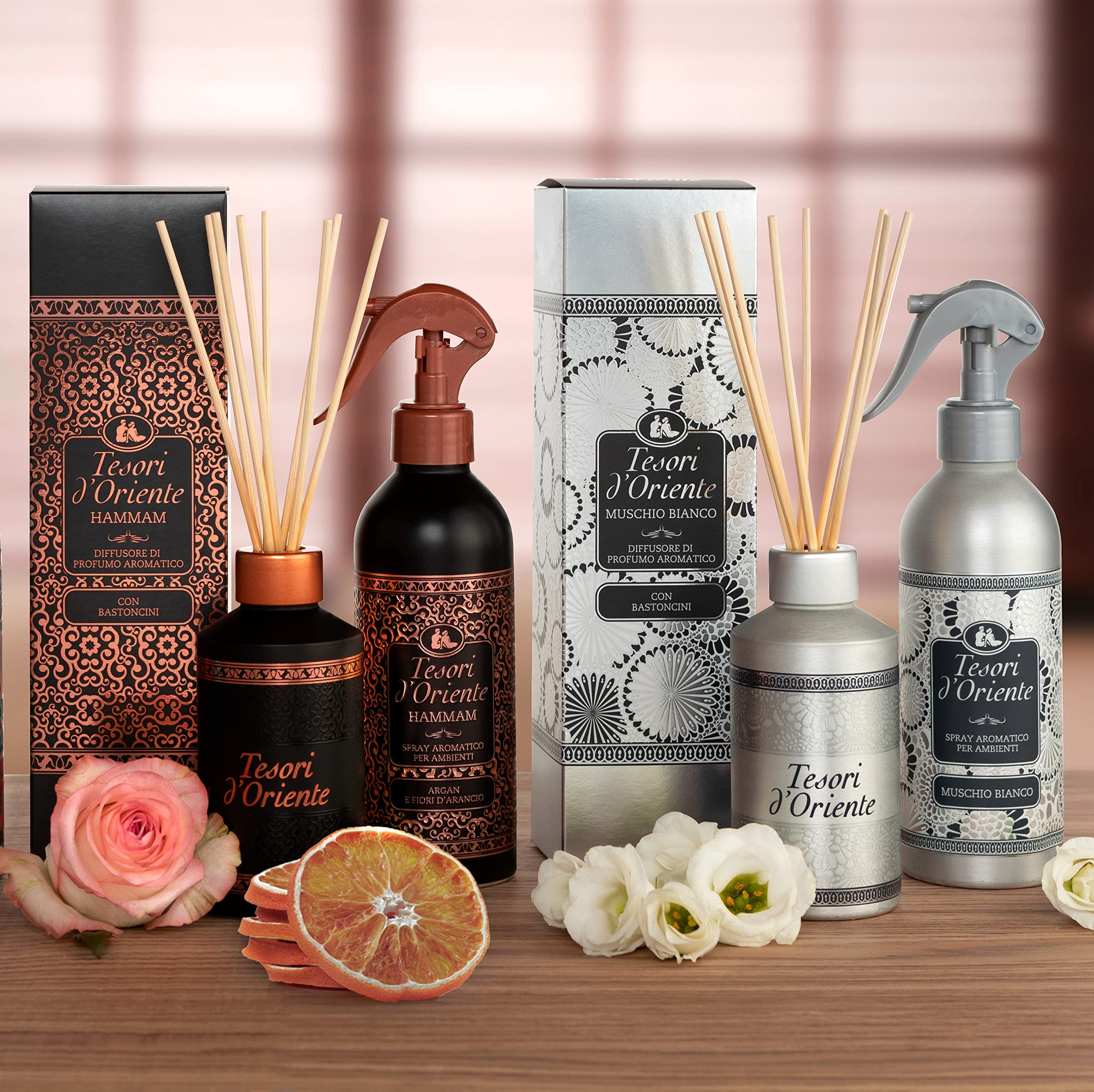 Room scene with Tesori d'Oriente diffuser delivering a fresh ambience