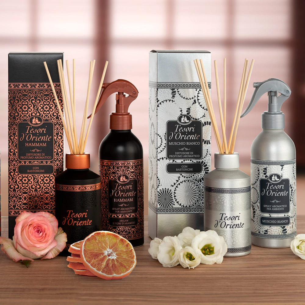 Room scene with Tesori d'Oriente diffuser delivering a fresh ambience